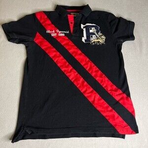 Black Pyramid Chris Brown Polo shirt Size M black and red for men’s